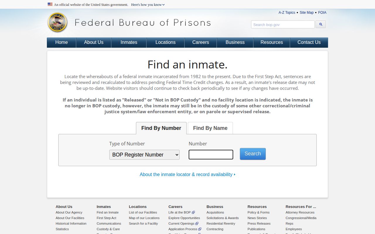 Federal locator for a release following Wadena County custody