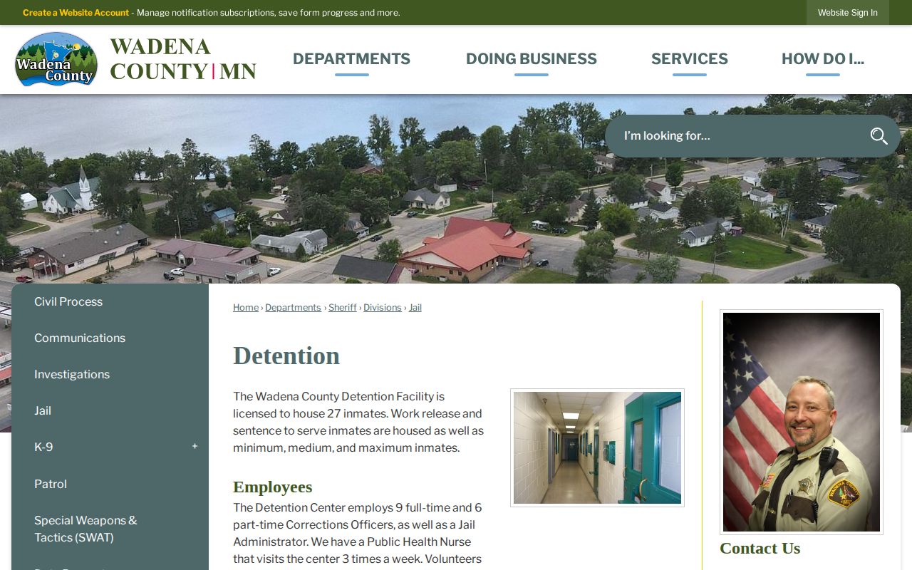 Wadena County Detention Facility release information